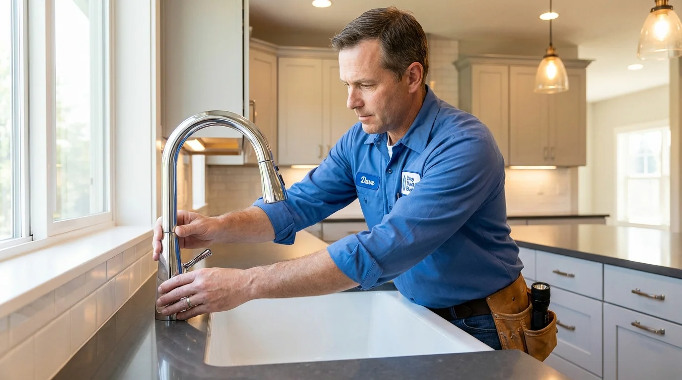 Kitchen faucet installation by Johns Plumbing LLC in Gloucester Point